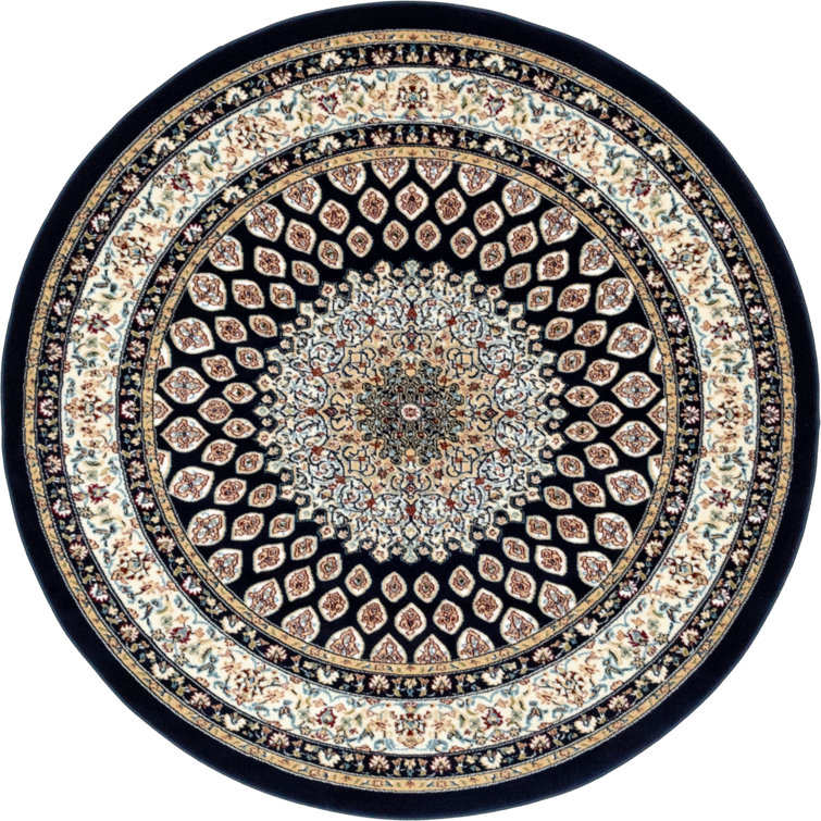 Astoria Grand Jackson Floral Area Rug in Navy Blue & Reviews Wayfair